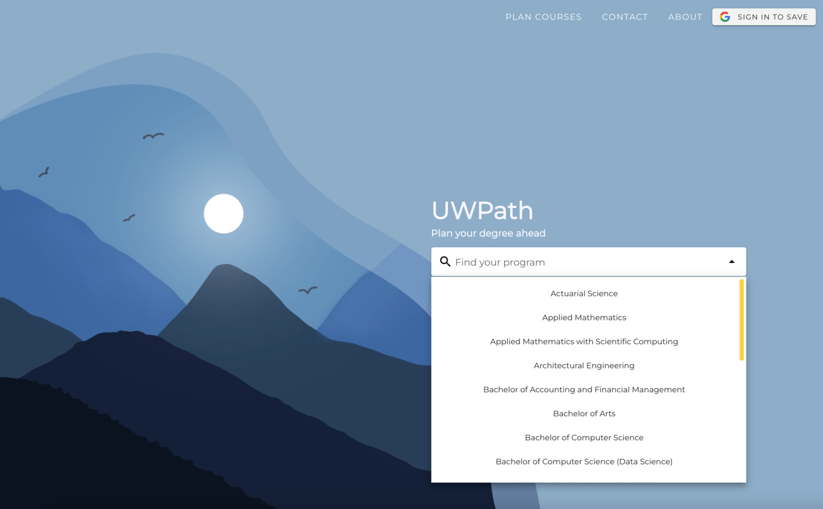 Image of UWPath Landing Page